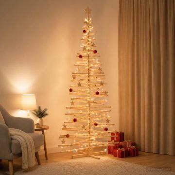 Albero di Natale in legno KOTKA 240 cm Legno Massello di Pino