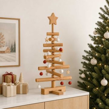 Albero di Natale in legno KOTKA 60 cm Legno Massello di Pino