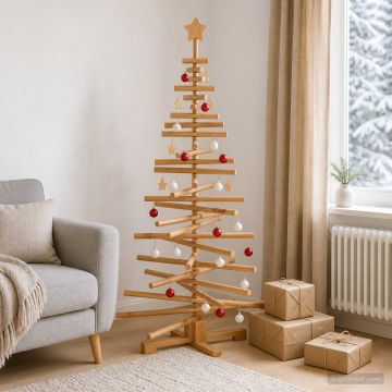 Albero di Natale in legno KOTKA 150 cm Legno Massello di Pino