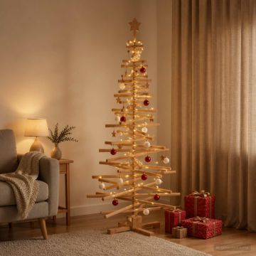 Albero di Natale in legno KOTKA 180 cm Legno Massello di Pino