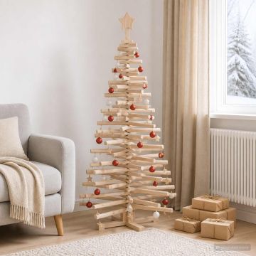Albero di Natale in legno KOTKA 150 cm Legno Massello di Pino