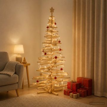 Albero di Natale in legno KOTKA 180 cm Legno Massello di Pino