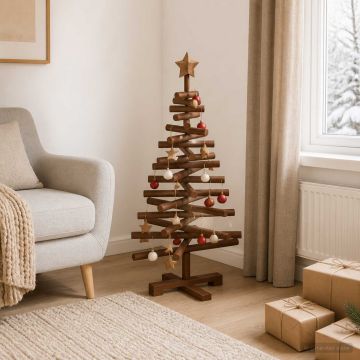 Albero di Natale in legno KOTKA 90 cm Legno Massello di Pino
