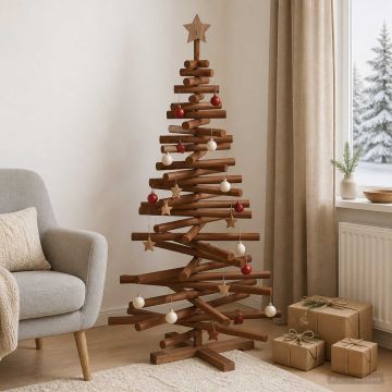 Albero di Natale in legno KOTKA 120 cm Legno Massello di Pino