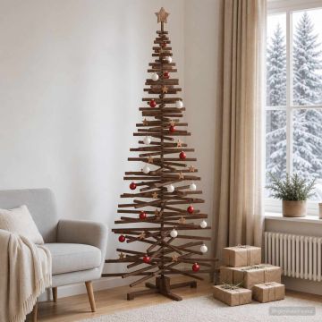 Albero di Natale in legno KOTKA 240 cm Legno Massello di Pino