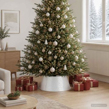 Gonna per albero di Natale A forma di cono Bianco Ø 62 x 25 cm