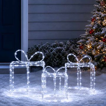 Scatole regalo di Natale luminose LOVIISA 3 pz 360 LED