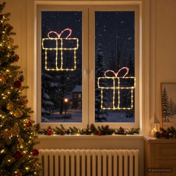 Luci natalizie a sagoma per finestra LOVIISA 2 pz 160 LED