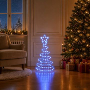 Sagoma albero di Natale LED LOVIISA 100 LED Blu 51 x 99 cm