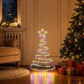 Sagoma albero di Natale LED LOVIISA 100 LED Multicolore