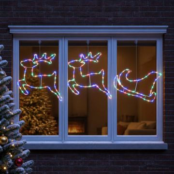 Decorazione natalizia con renna e slitta LOVIISA 180 LED