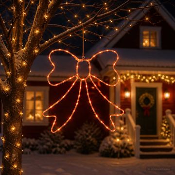 Fiocco di Natale luminoso LED LOVIISA 70 LED Rosso 50 x 51 cm