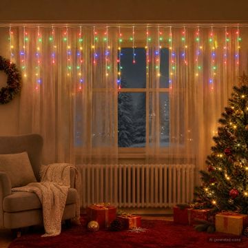 Tende di luci 210 LED Multicolore 500 x 72 cm