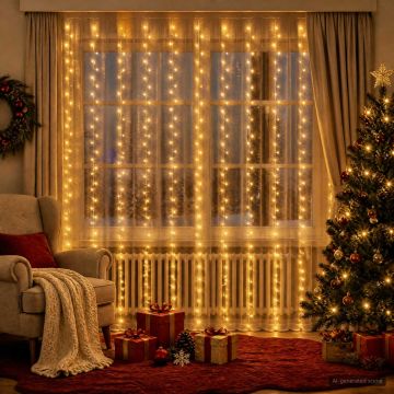Tenda luminosa Trasparente 300 x 300 cm PVC 300 LED