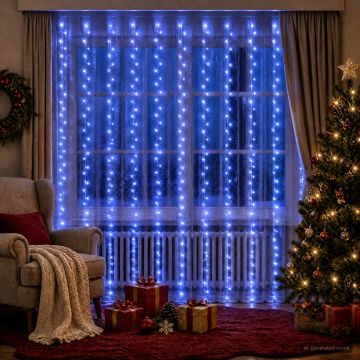 Tenda luminosa Trasparente 300 x 300 cm PVC 300 LED