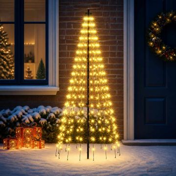 Albero di Natale LED 165 cm 270 LED Bianco caldo Ferro Nero
