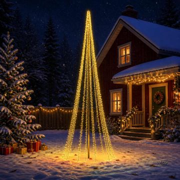 Albero di Natale LED 485 cm 3000 LED Bianco caldo Acciaio Nero