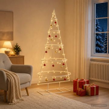 Albero di Natale in metallo con supporto KUOPIO 125 cm Acciaio