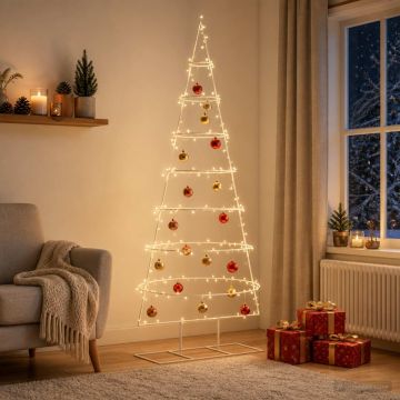 Albero di Natale in metallo con supporto KUOPIO 210 cm Acciaio
