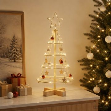 Albero a Cono di Natale KUOPIO 60 cm Acciaio Oro