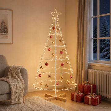 Albero a Cono di Natale KUOPIO 125 cm Acciaio Bianco