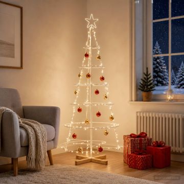 Albero a Cono di Natale KUOPIO 150 cm Acciaio Bianco