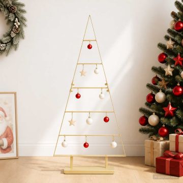 Albero di Natale in metallo KUOPIO 90 cm Acciaio Oro