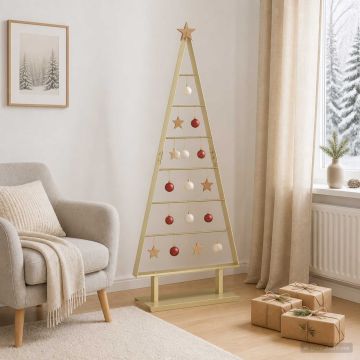 Albero di Natale in metallo KUOPIO 125 cm Acciaio Oro