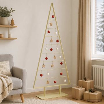 Albero di Natale in metallo KUOPIO 210 cm Acciaio Oro