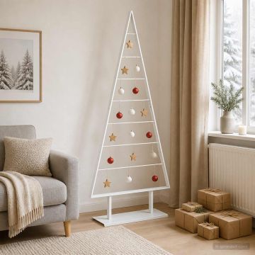 Albero di Natale in metallo KUOPIO 180 cm Acciaio Bianco