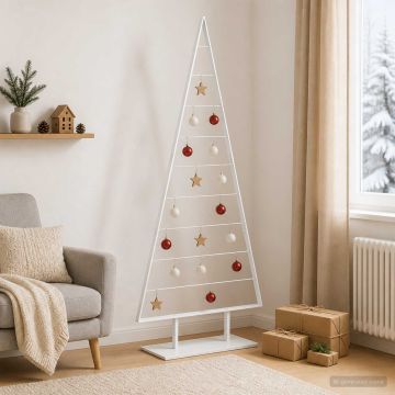 Albero di Natale in metallo KUOPIO 210 cm Acciaio Bianco