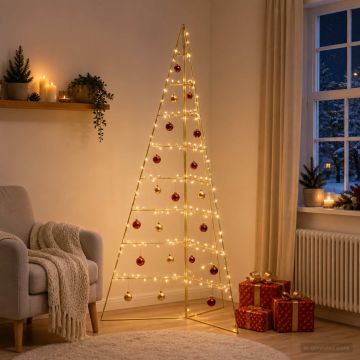 Albero di Natale in metallo KUOPIO 180 cm Acciaio Oro
