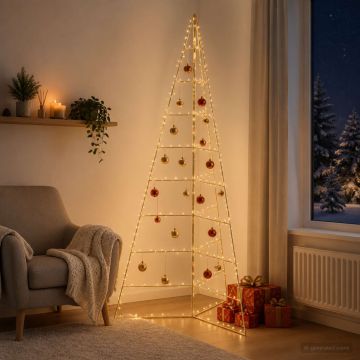 Albero di Natale in metallo KUOPIO 210 cm Acciaio Oro