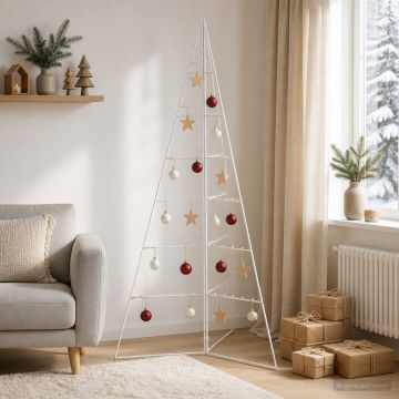 Albero di Natale in metallo KUOPIO 140 cm Acciaio Bianco