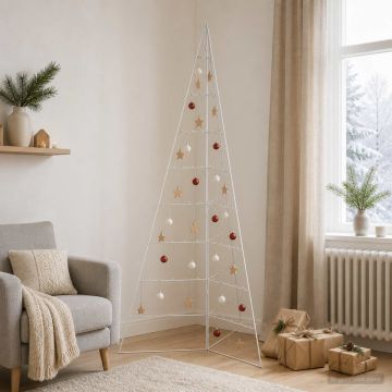 Albero di Natale in metallo KUOPIO 210 cm Acciaio Bianco