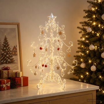 Albero di Natale in metallo KUOPIO 60 cm acciaio White