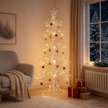 Albero di Natale in metallo KUOPIO 150 cm acciaio White
