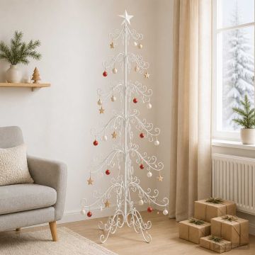 Albero di Natale in metallo KUOPIO 210 cm acciaio White