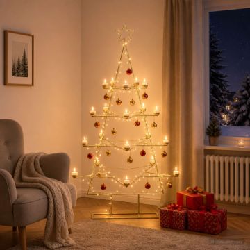 Albero di Natale in Metallo con Supporto KUOPIO 140 cm Acciaio