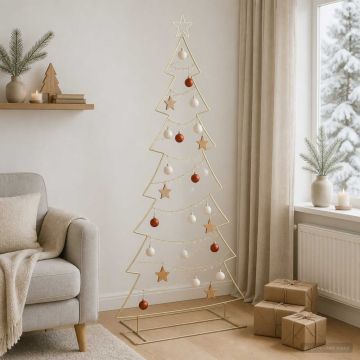 Albero di Natale in metallo con supporto KUOPIO 210 cm Acciaio