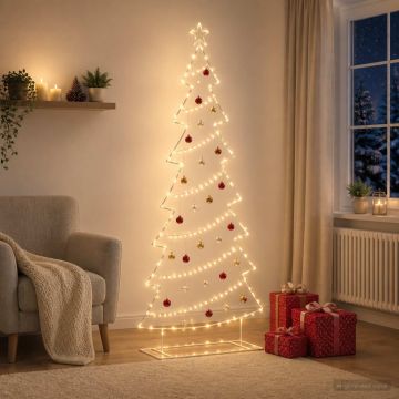 Albero di Natale in metallo con supporto KUOPIO 210 cm Acciaio