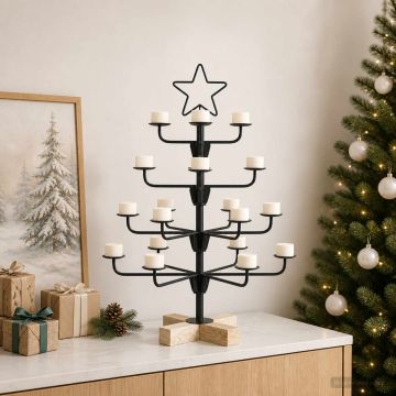 Albero di Natale in Metallo con Supporto KUOPIO 60 cm Acciaio