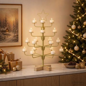 Albero di Natale in Metallo con Supporto KUOPIO 60 cm Acciaio