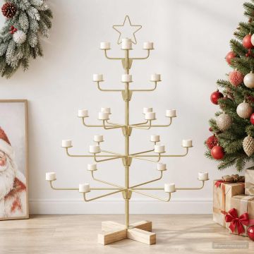 Albero di Natale in Metallo con Supporto KUOPIO 90 cm Acciaio