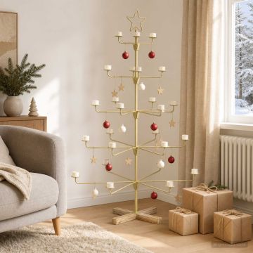 Albero di Natale in Metallo con Supporto KUOPIO 125 cm Acciaio