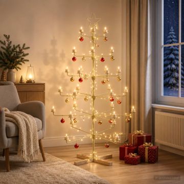 Albero di Natale in Metallo con Supporto KUOPIO 150 cm Acciaio