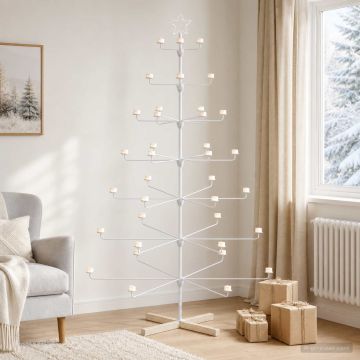 Albero di Natale in Metallo con Supporto KUOPIO 180 cm Acciaio
