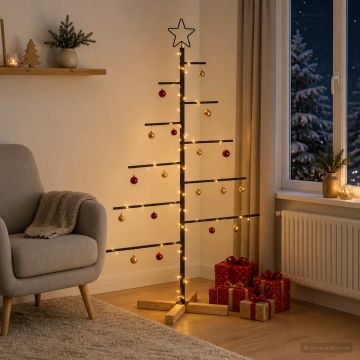 Albero di Natale in metallo con supporto KUOPIO 125 cm Acciaio
