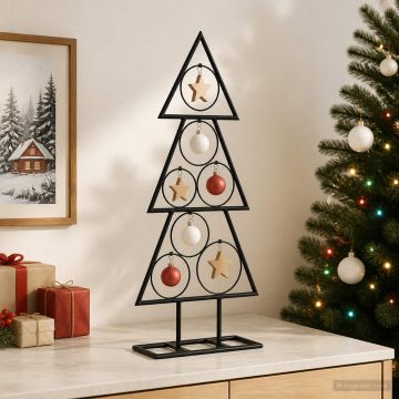Albero di Natale in metallo con supporto KUOPIO 60 cm Acciaio