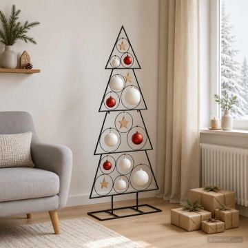 Albero di Natale in metallo con supporto KUOPIO 125 cm Acciaio